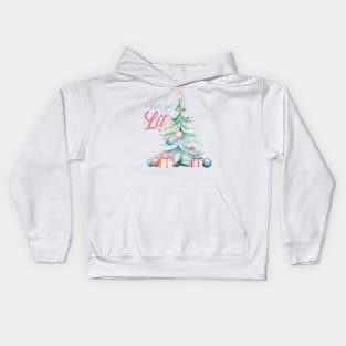 Let's get LIT - Watercolor Christmas Tree Kids Hoodie